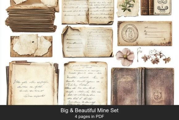 Download Antique Papers Collage Set - Collage Collection