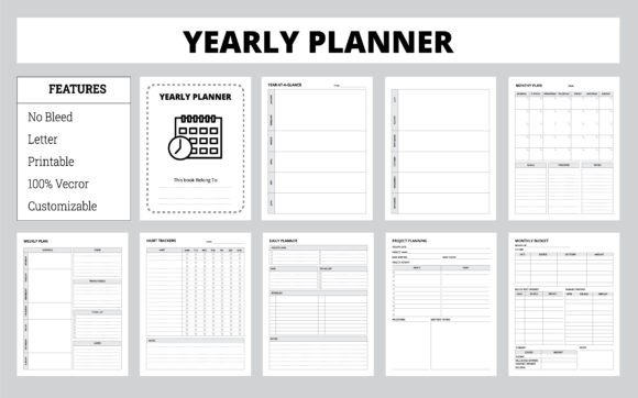 Download Yearly Planner Bundle Templates - Yearly planner Collection