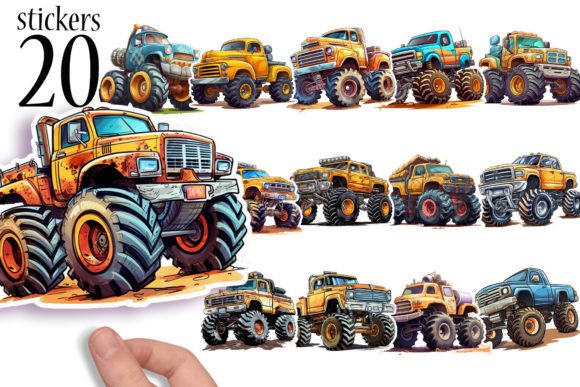 Download Monster Truck Sticker Sheets Printable - Sticker sheets Collection