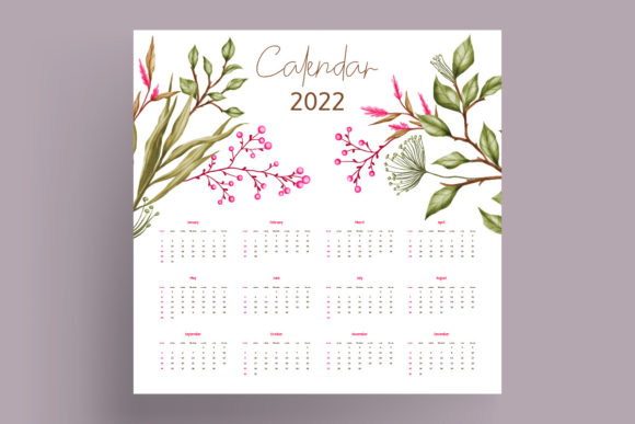 Download Watercolor Floral 2022 Calendar Template - Premium Resources