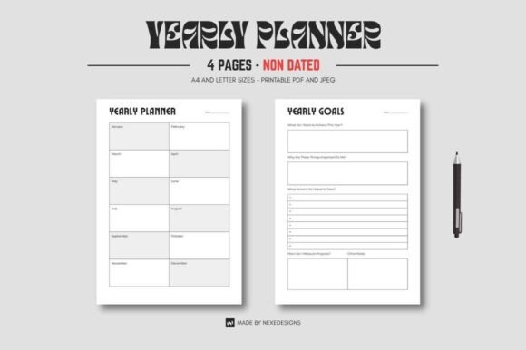 Download Yearly Planner Bundle - Printable - Yearly planner Collection